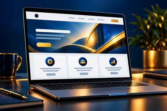 Laptop illustrating a business website